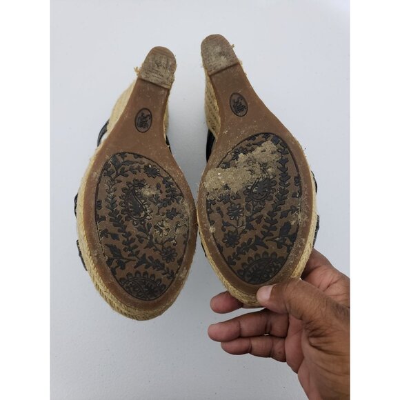 Sofft Boulogne black gathered top, natural wedge, size 8M - Picture 5 of 5